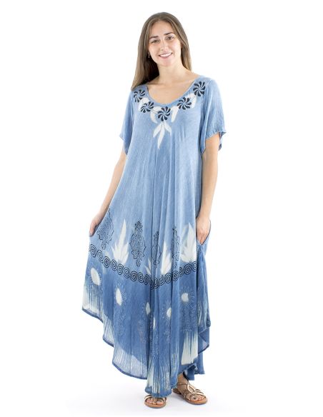 Robe viscose crêpe manches courtes SW 120cm