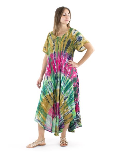 Robe viscose crêpe manches courtes SW 120cm