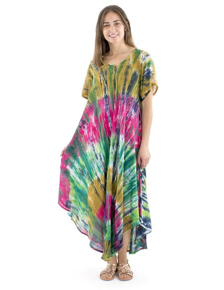 Robe viscose crêpe manches courtes SW 120cm