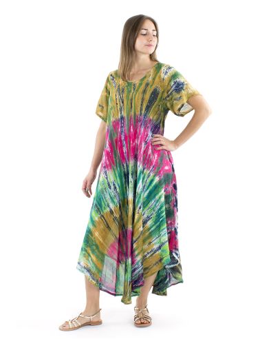 Robe viscose crêpe manches courtes SW 120cm