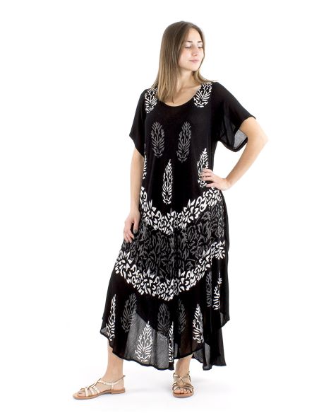 Robe viscose crêpe manches courtes 120cm