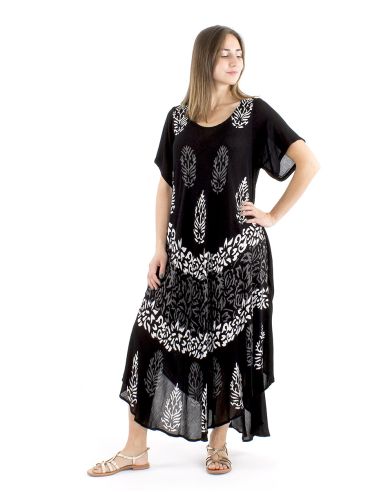 Robe viscose crêpe manches courtes 120cm