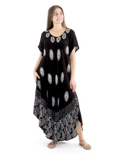 Robe viscose crêpe manches courtes 120cm