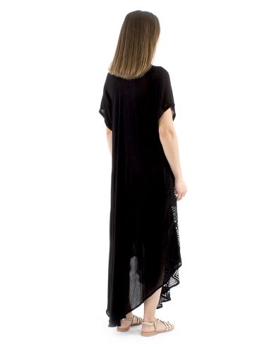 Robe viscose crêpe manches courtes 120cm