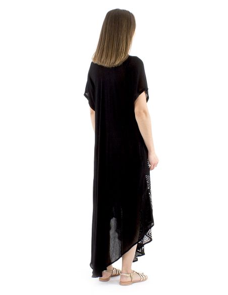 Robe viscose crêpe manches courtes 120cm
