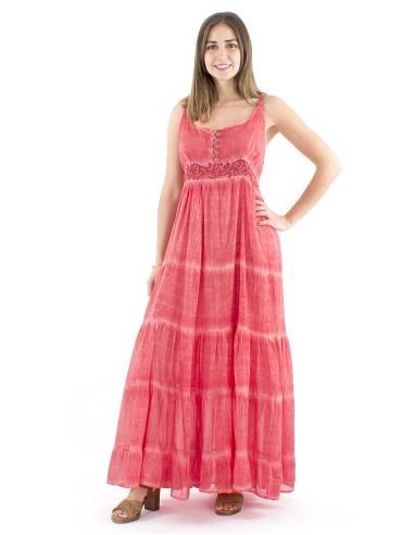 Robe longue coton doublée bretelles surteint