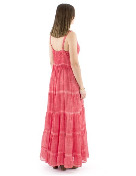 Robe longue coton doublée bretelles surteint