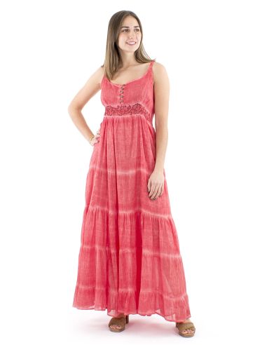 Robe longue coton doublée bretelles surteint