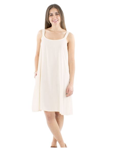 Robe viscose unie larges bretelles
