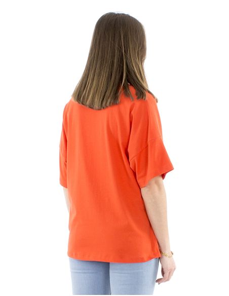 Tee shirt 95% coton 5% élasthanne motif placé