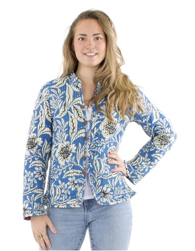 Veste coton réversible 2 imprimés manches longues