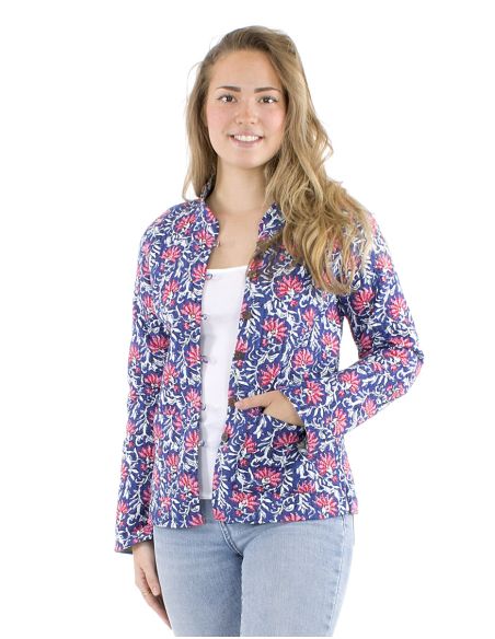 Veste coton réversible 2 imprimés manches longues