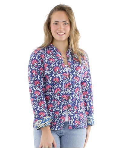 Veste coton réversible 2 imprimés manches longues