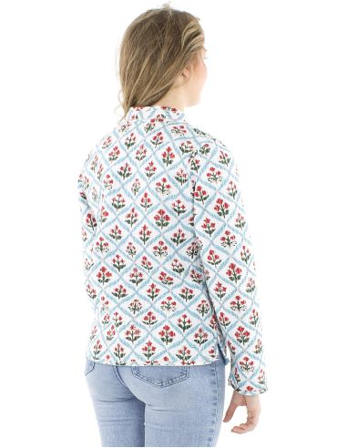 Veste coton réversible 2 imprimés manches longues