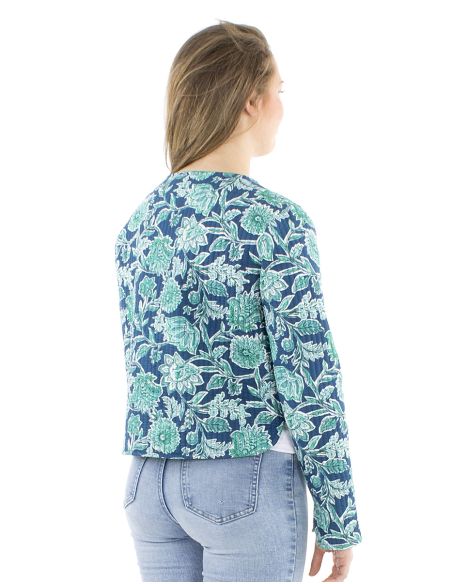 Veste coton réversible mini 2 imprimés manches longues