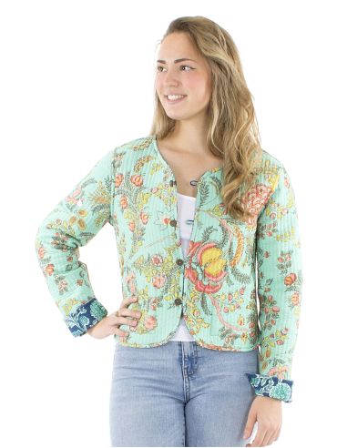 Veste coton réversible mini 2 imprimés manches longues