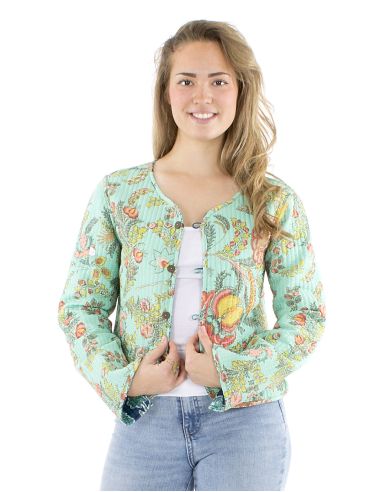 Veste coton réversible mini 2 imprimés manches longues