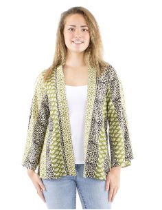Veste coton fine ouverte block imprimé 3009 2