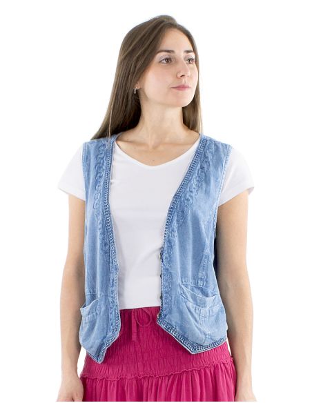 Gilet viscose SW boutonné