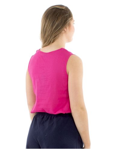 Chemisier coton mousse uni sans manches