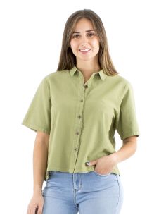 Chemisier coton uni col court manches courtes SW 2