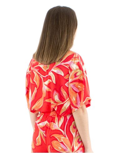 Chemisier viscose manches courtes larges imprimé Jade