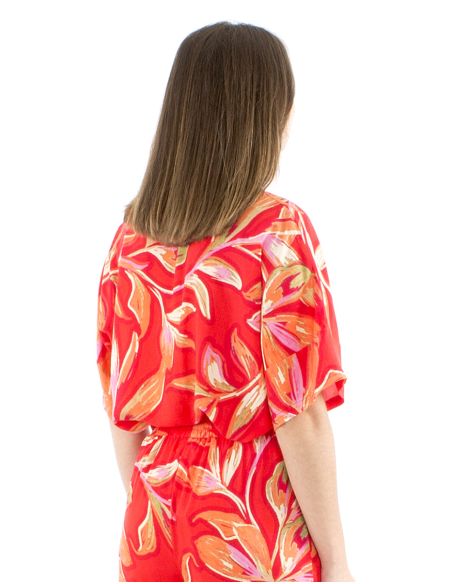 Chemisier viscose manches courtes larges imprimé Jade