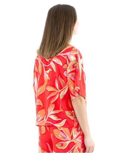 Chemisier viscose manches courtes larges imprimé Jade