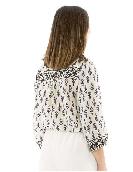 Chemisier voile de coton manches 3/4Block