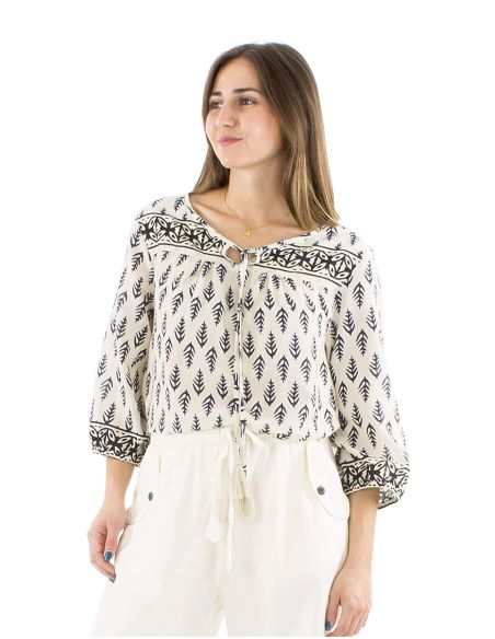 Chemisier voile de coton manches 3/4Block