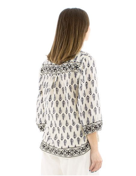 Chemisier voile de coton manches 3/4Block