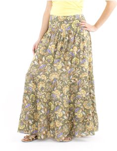 Jupe viscose longue 1/2 elastique ceinture imprimé Iris 2