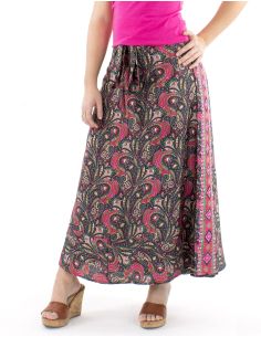 Jupe longue polyester sari portefeuille 2