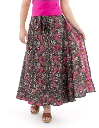 Jupe longue polyester sari portefeuille