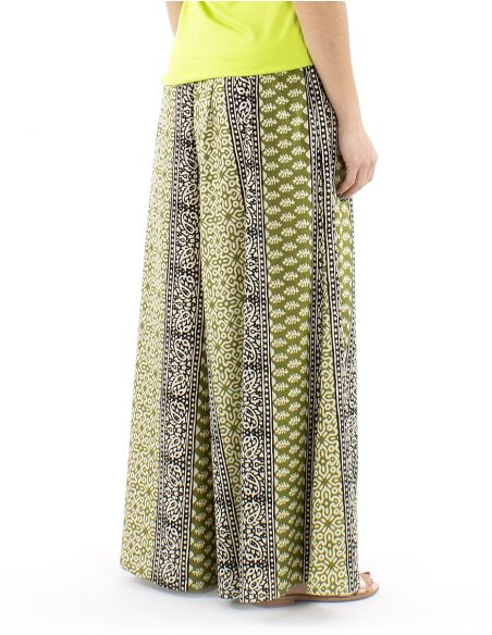 Pantalon coton block rayures patte def imprimé 3009