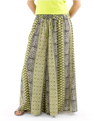 Pantalon coton block rayures patte def imprimé 3009