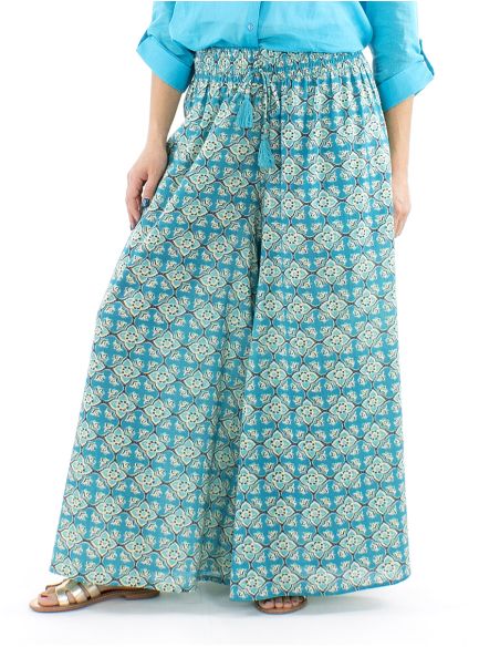 Pantalon coton block patte def imprimé 3012