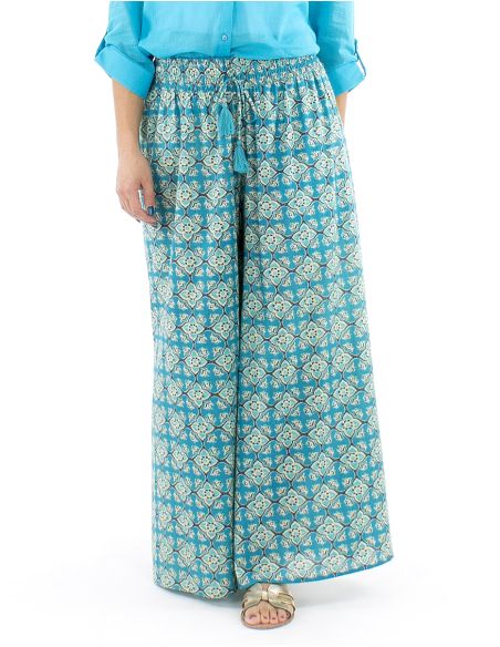 Pantalon coton block patte def imprimé 3012