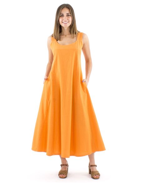 Robe coton uni longue larges bretelles sw