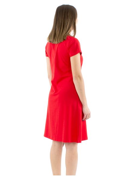 Robe maille 95% coton 5% élasthanne manches courtes