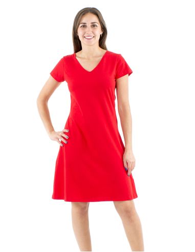 Robe maille 95% coton 5% élasthanne manches courtes