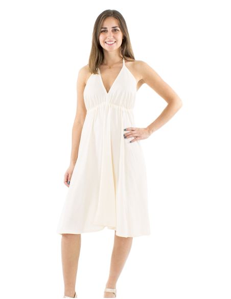 Mini robe viscose bustier dos nu unie lien dos modèle Bali