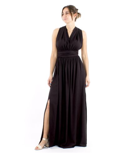 Robe viscose longue nouée dos
