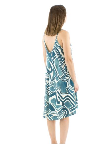 Mini robe viscose straps umbrella imprimé Graffiti