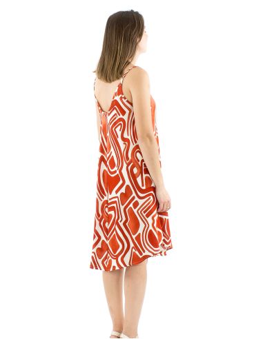 Mini robe viscose straps umbrella imprimé Graffiti