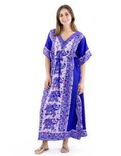 Robe kaftan polyester 132cm imprimé éléphant 2
