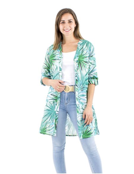 Robe tunique voile coton imprimé Palma