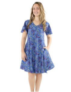 Robe polyester sari biais manches courtes 2