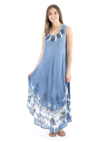 Robe viscose crêpe sans manches SW 120cm