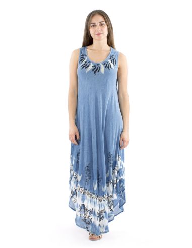 Robe viscose crêpe sans manches SW 120cm